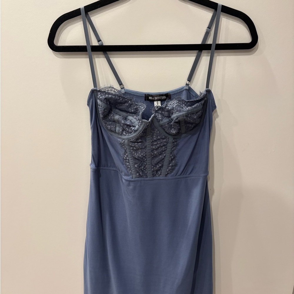 Urban Outfitters Blue Mesh + Lace Party Dress - Picture 2 of 8